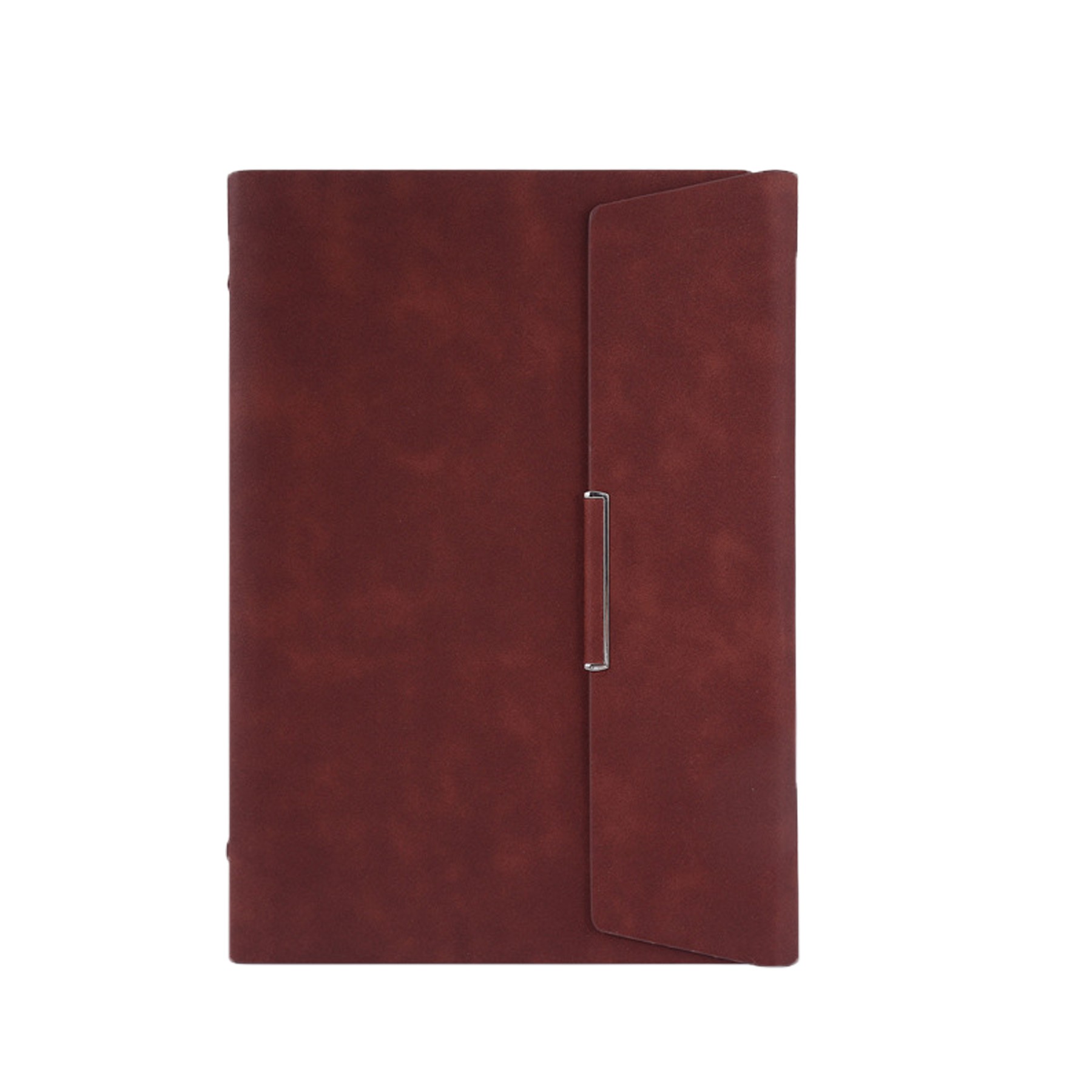 A5 Size 3 Fold 6 Rings Pu Leather Binder Notebook With Card Holder 5