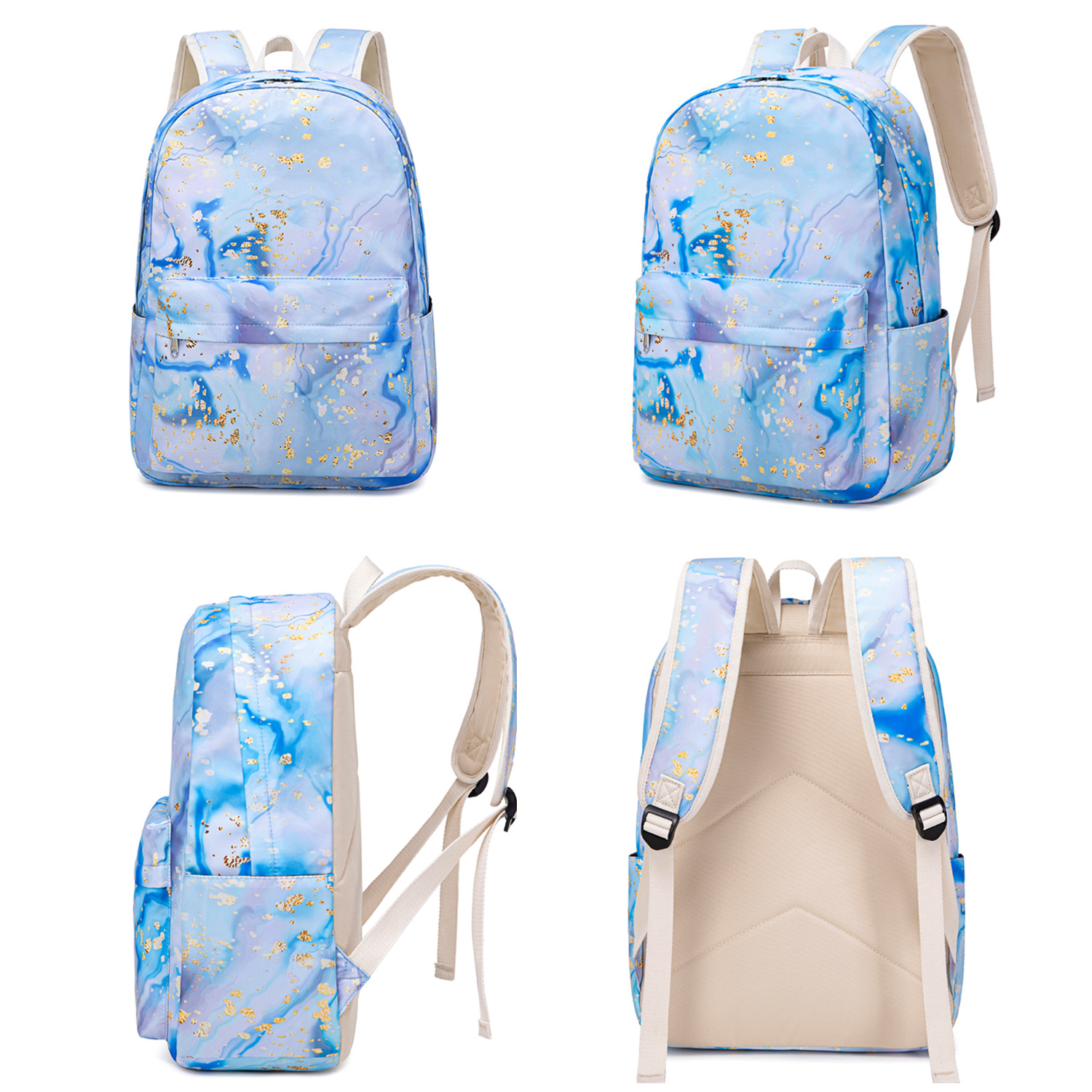 3 Pcs Polyester Water-Resistant School Backpack Set 2