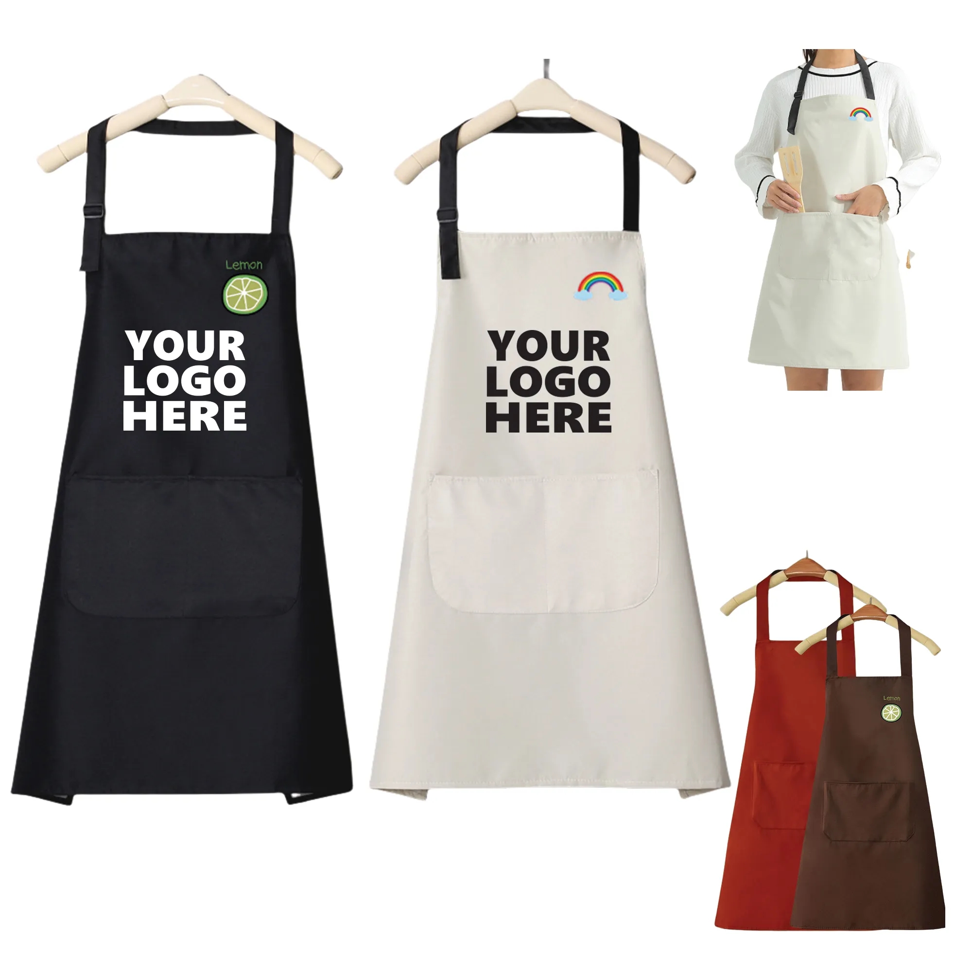 Custom PVC Kitchen Apron With Pockets 3