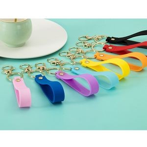 Vibrant Pure Color PVC Keychain Key Ring With Customizable Options 6