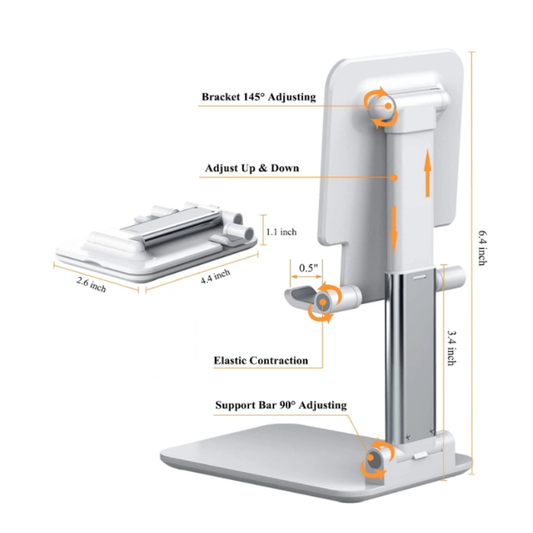 Adjustable Fully Foldable Cell Phone Stand 2