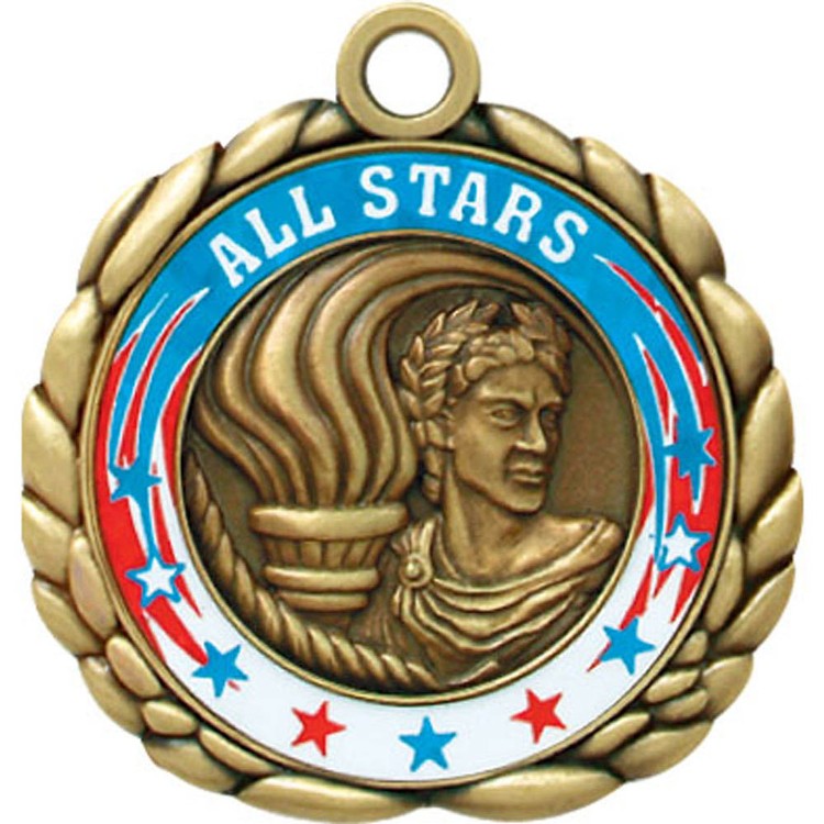 Victory Antique Gold QCM Medallion (2-1/2")