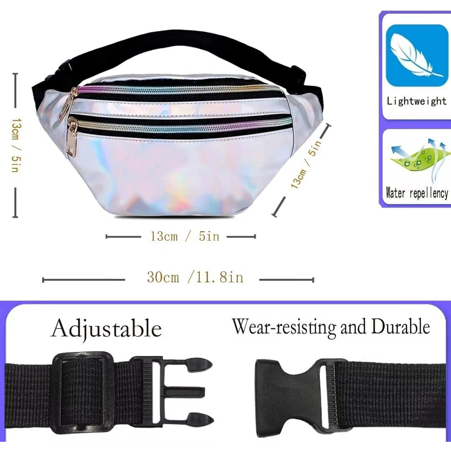 Adjustable Holographic Fanny Pack 2