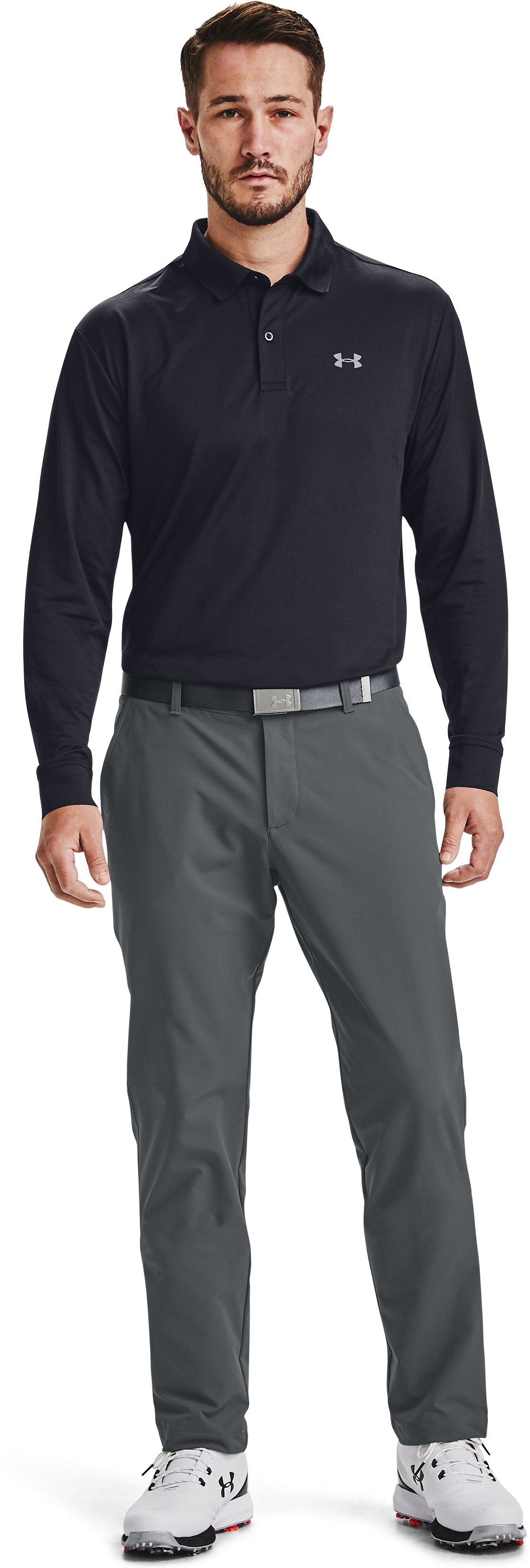 UA Performance Textured Men's Long Sleeve Polo 4
