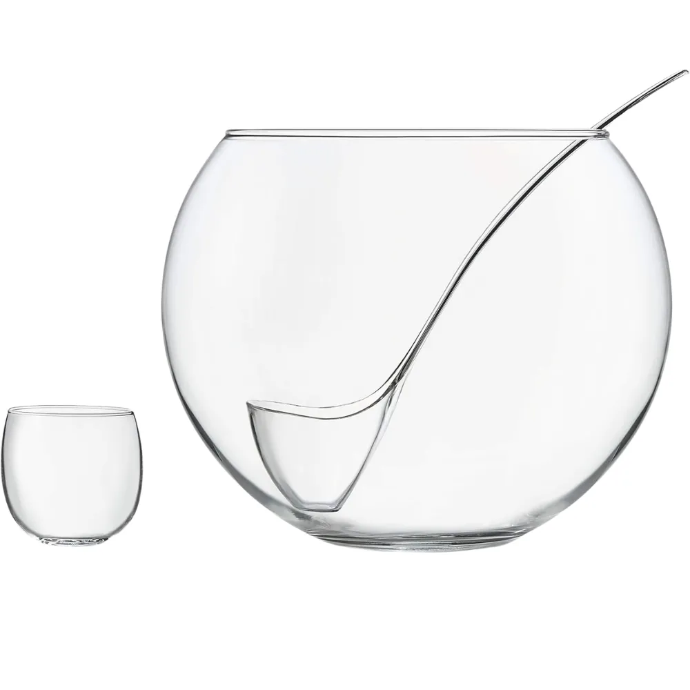 Glass Punch Bowl Set 4