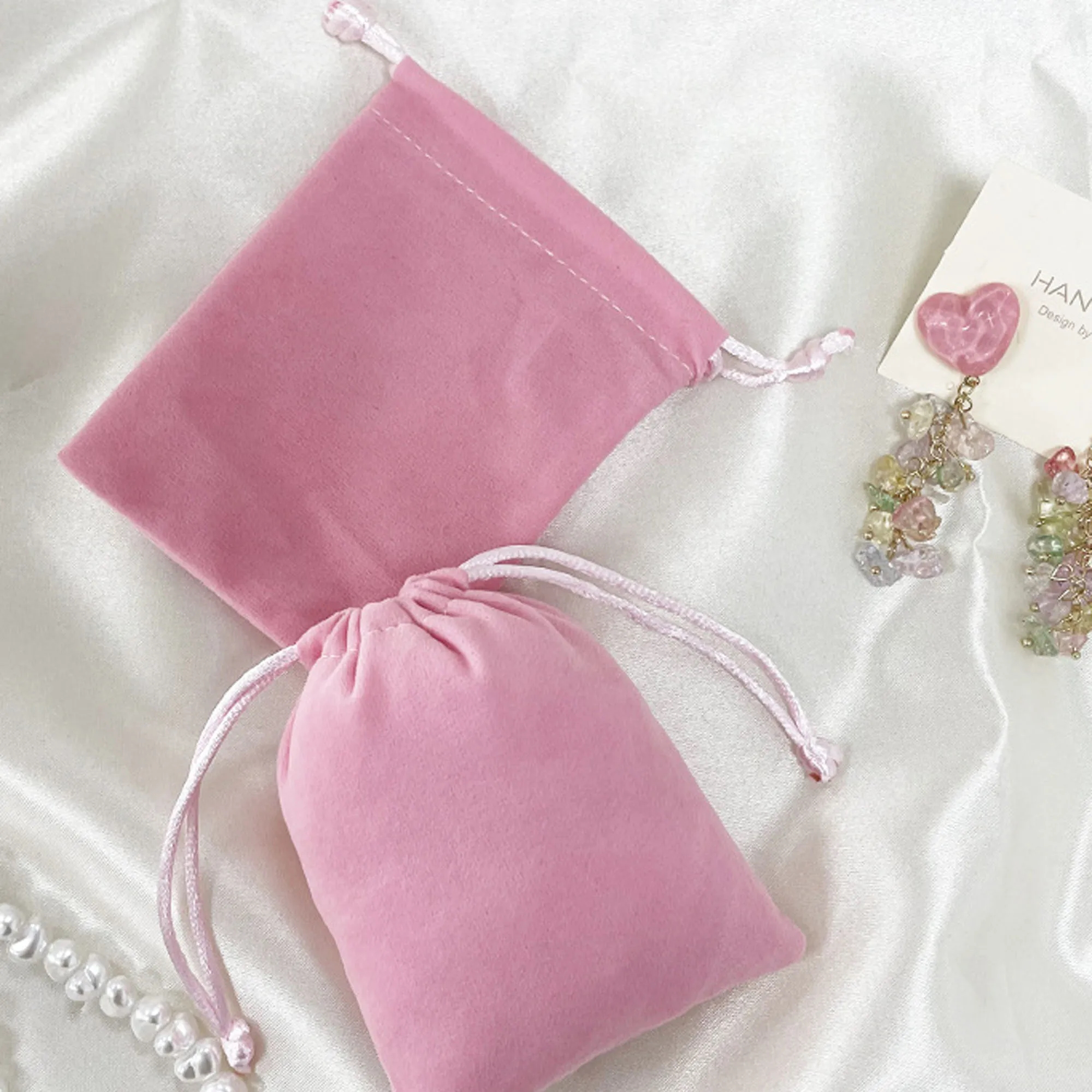 Flocked Drawstring Bag With Logo For Collecting 6