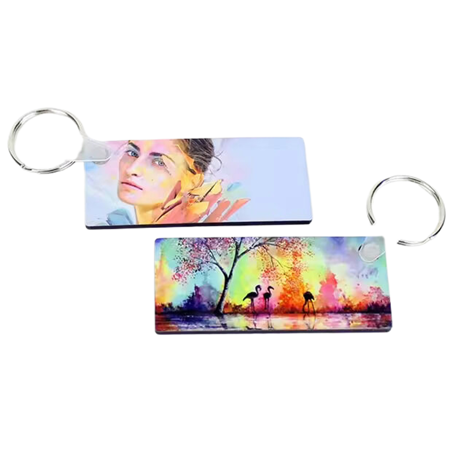 Rectangle Design MDF Keychain 2