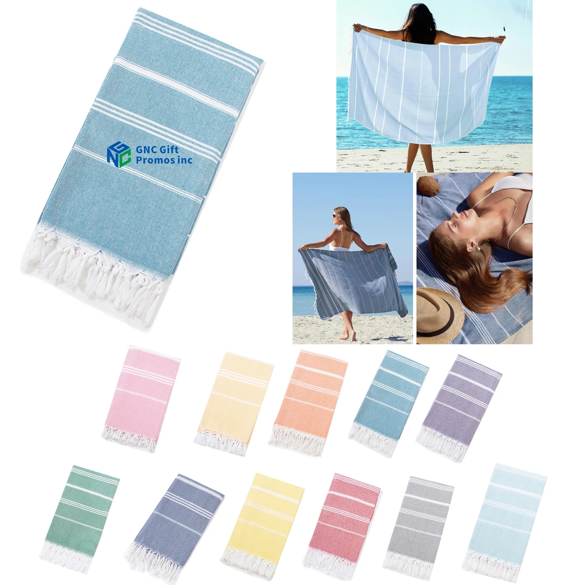 Fringed Turkish Beach Towel 72 x 40 4