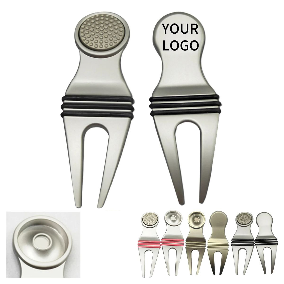 Alloy Golf Divot Repair Tool with Grip 1