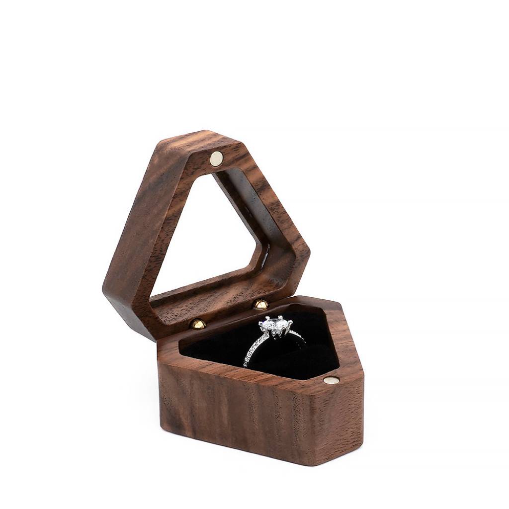 Wood Ring Box(Triangle Shape) 2