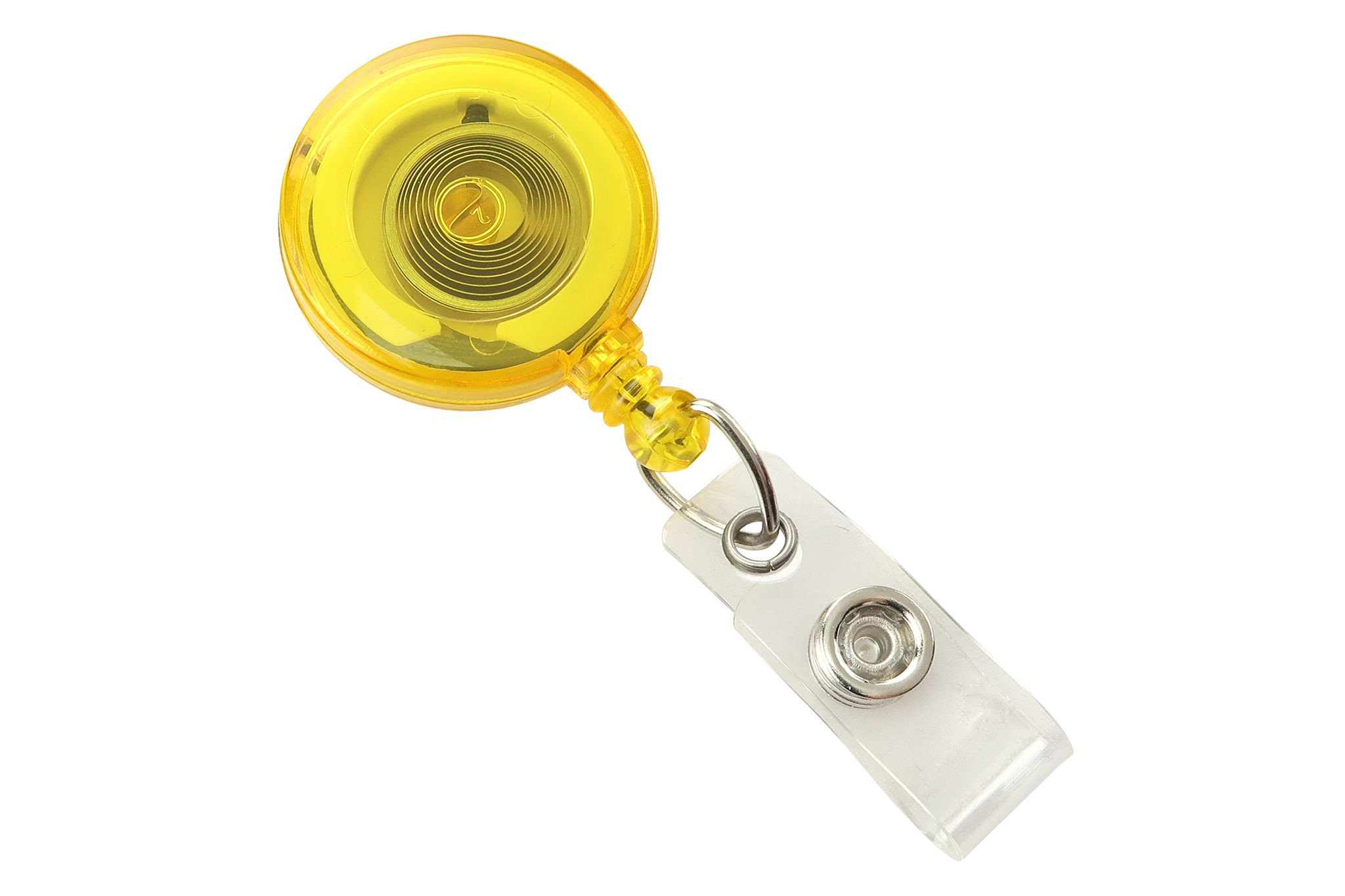 Custom Round Translucent Plastic Badge Reel (Yellow) 2
