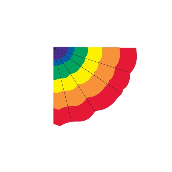 Rainbow Pleated Half Fan 2