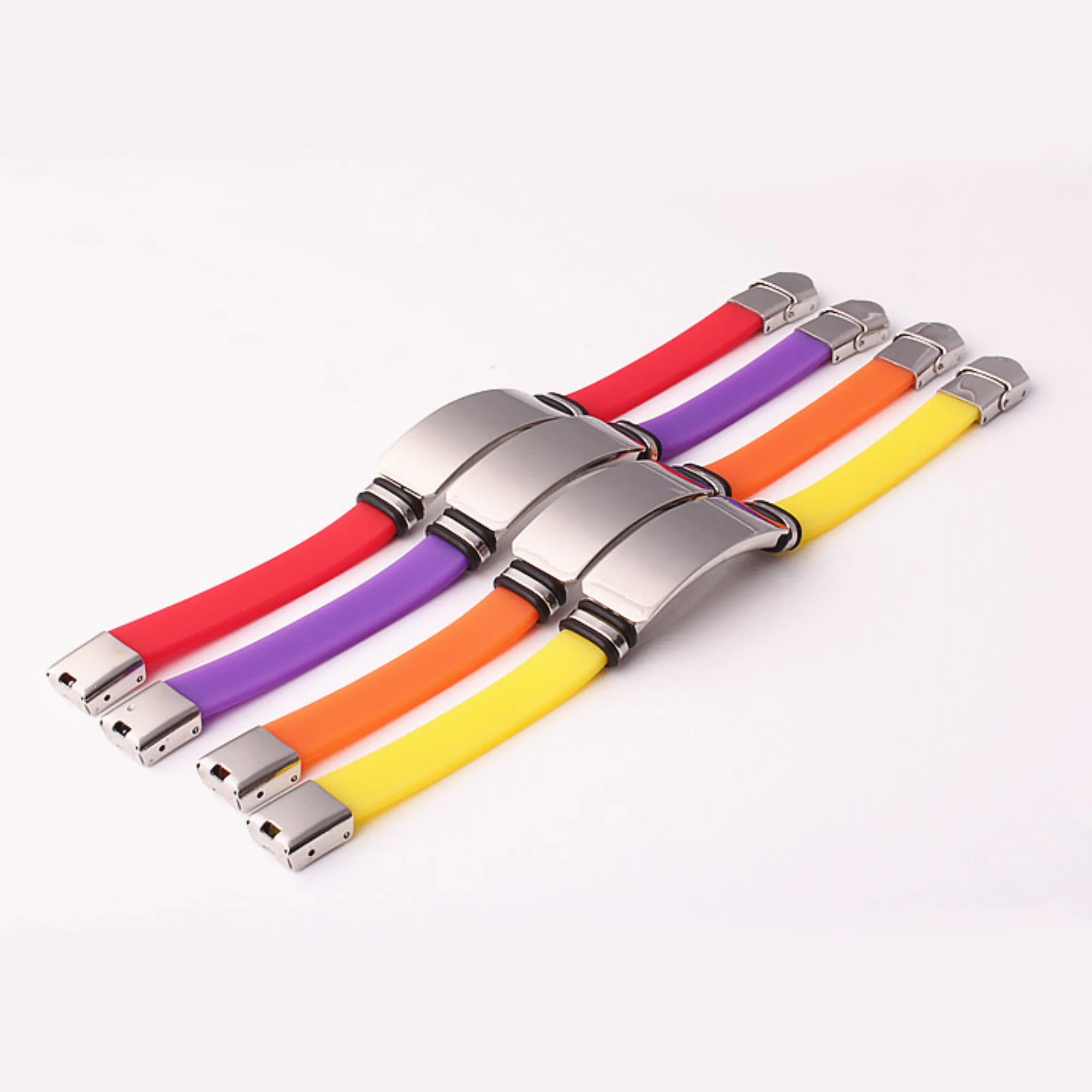 Custom Logo Stainless Steel Silicone Bracelet for Events 2