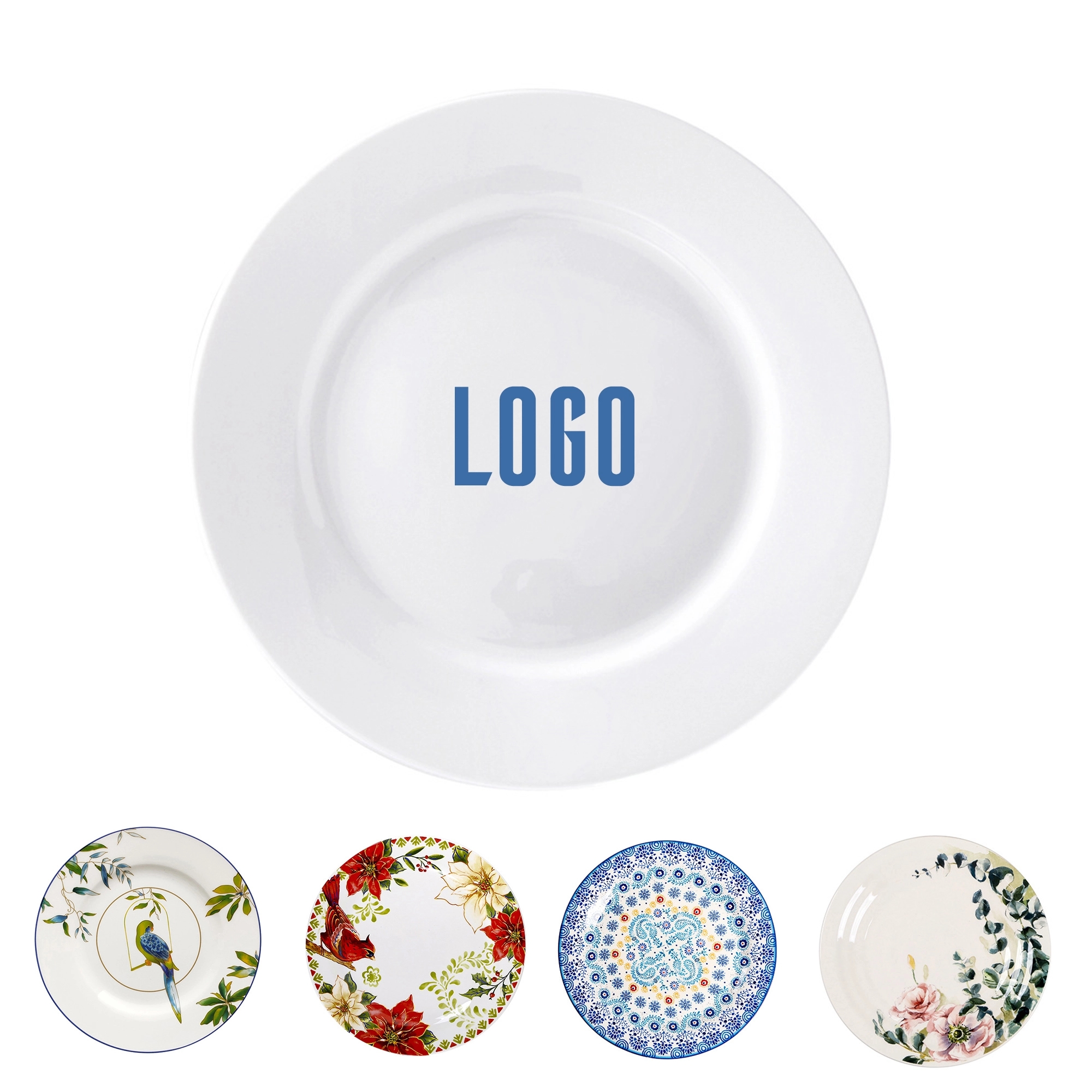 12" Ceramic Dinner Plate-Decal Printing 5