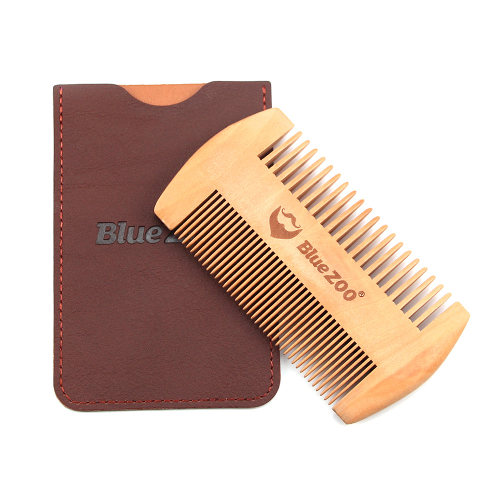 Wooden Beard Comb With PU Leather Case 1
