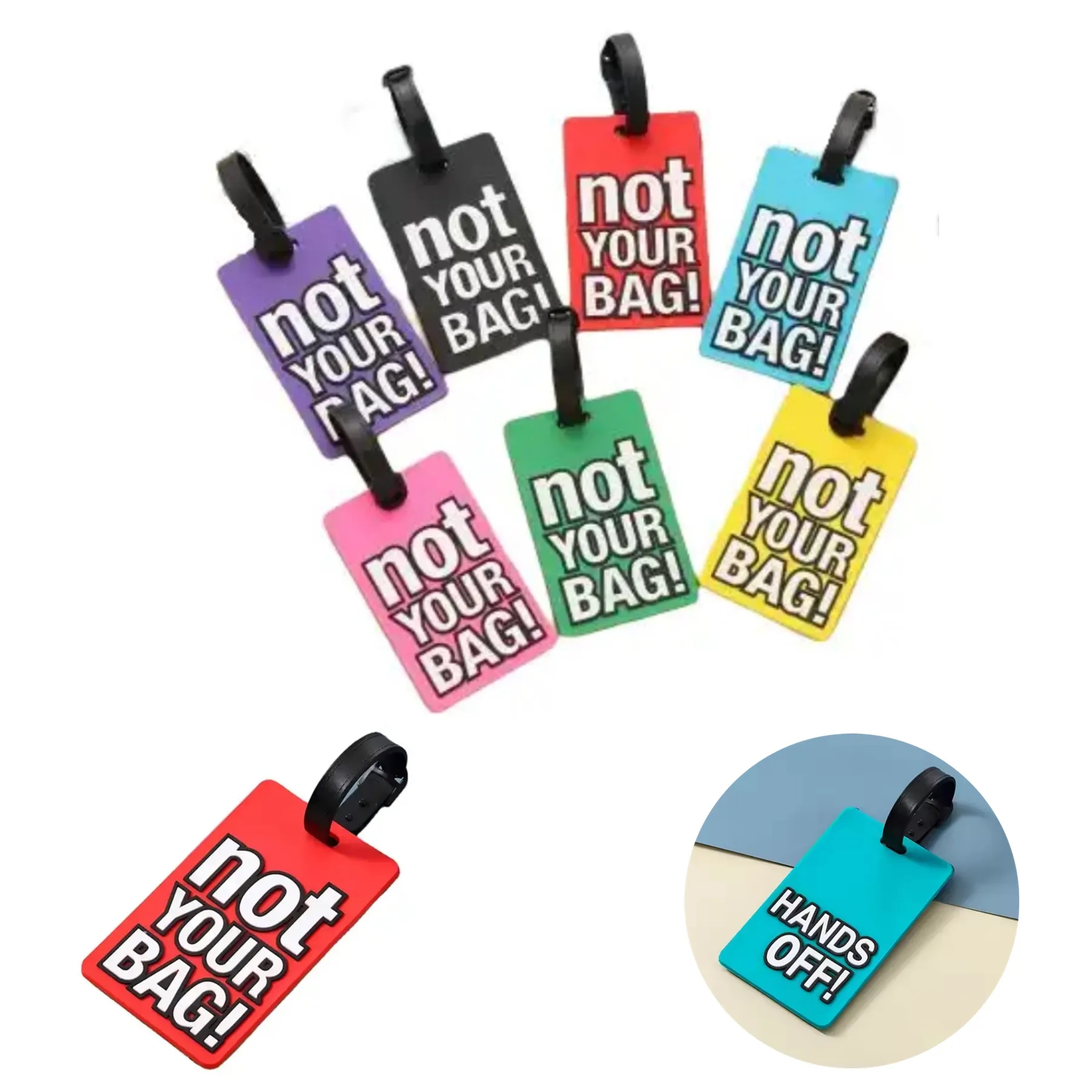 Custom Durable Soft PVC 2D Design Luggage Tag 3