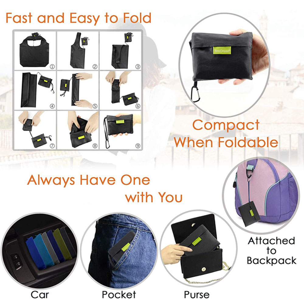 Folding Shopping Grocery Tote Bag 2