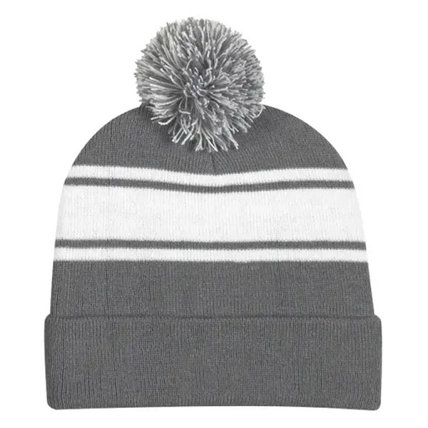 Knit Beanie with Pom Ball 10