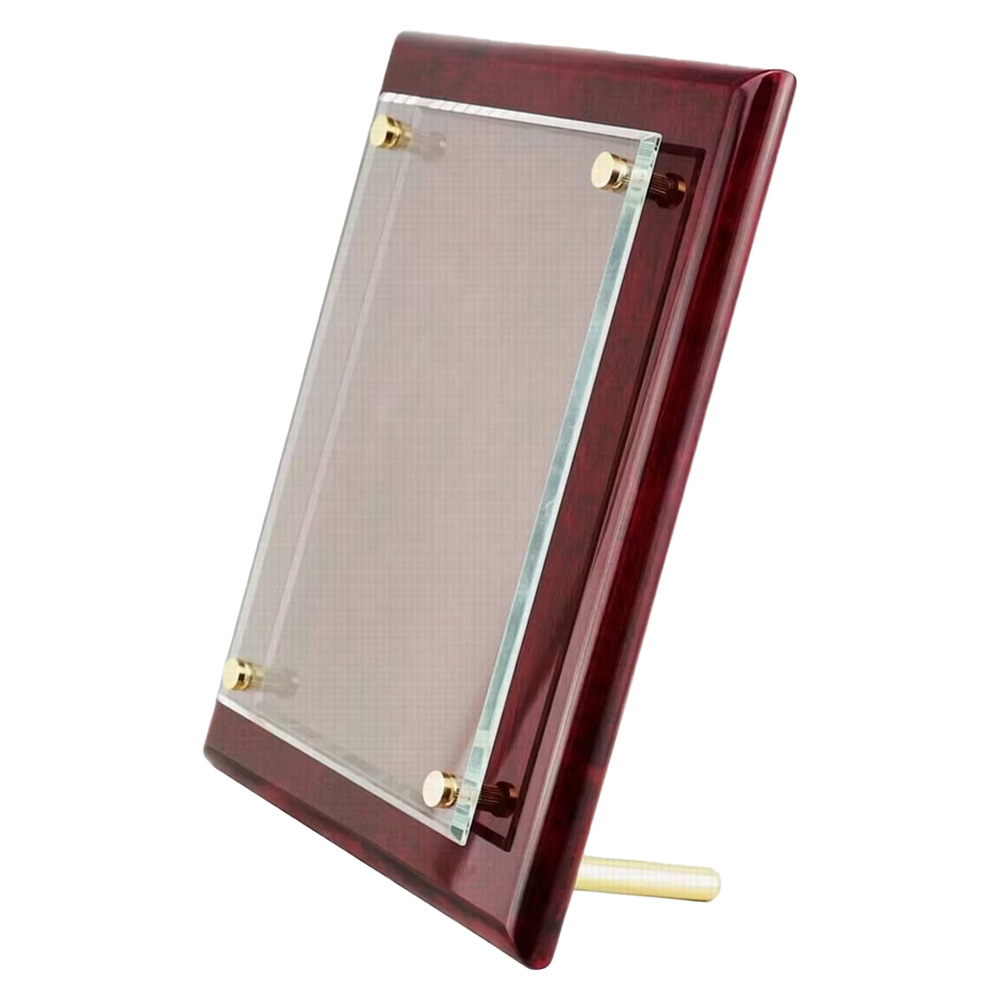 Rosewood Piano Finish Floating Acrylic Plaque - Small 1