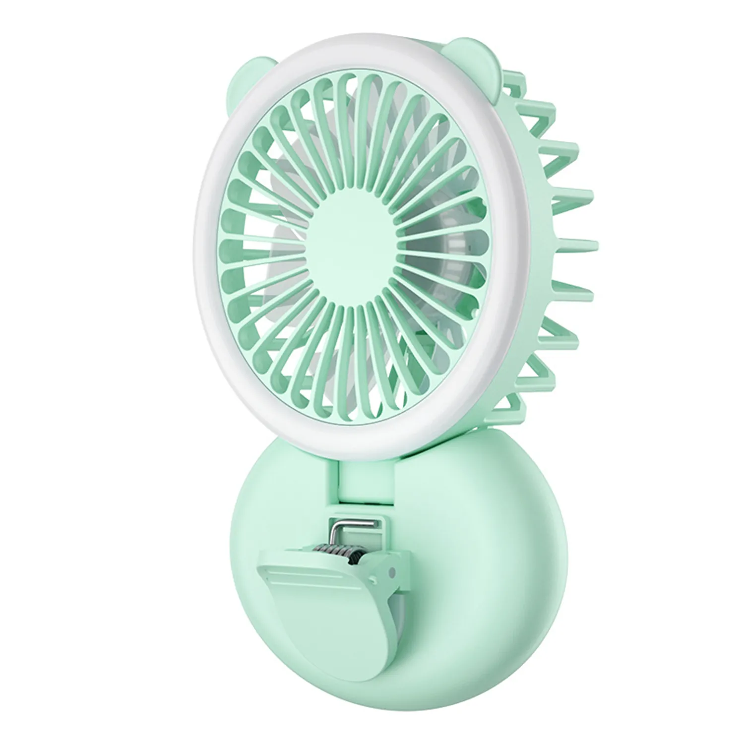 Handheld Mini Fan With Selfie Ring Light 3