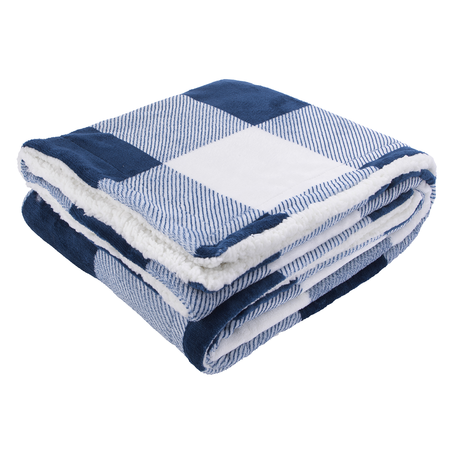 Microfiber Plaid Sherpa Blanket 10