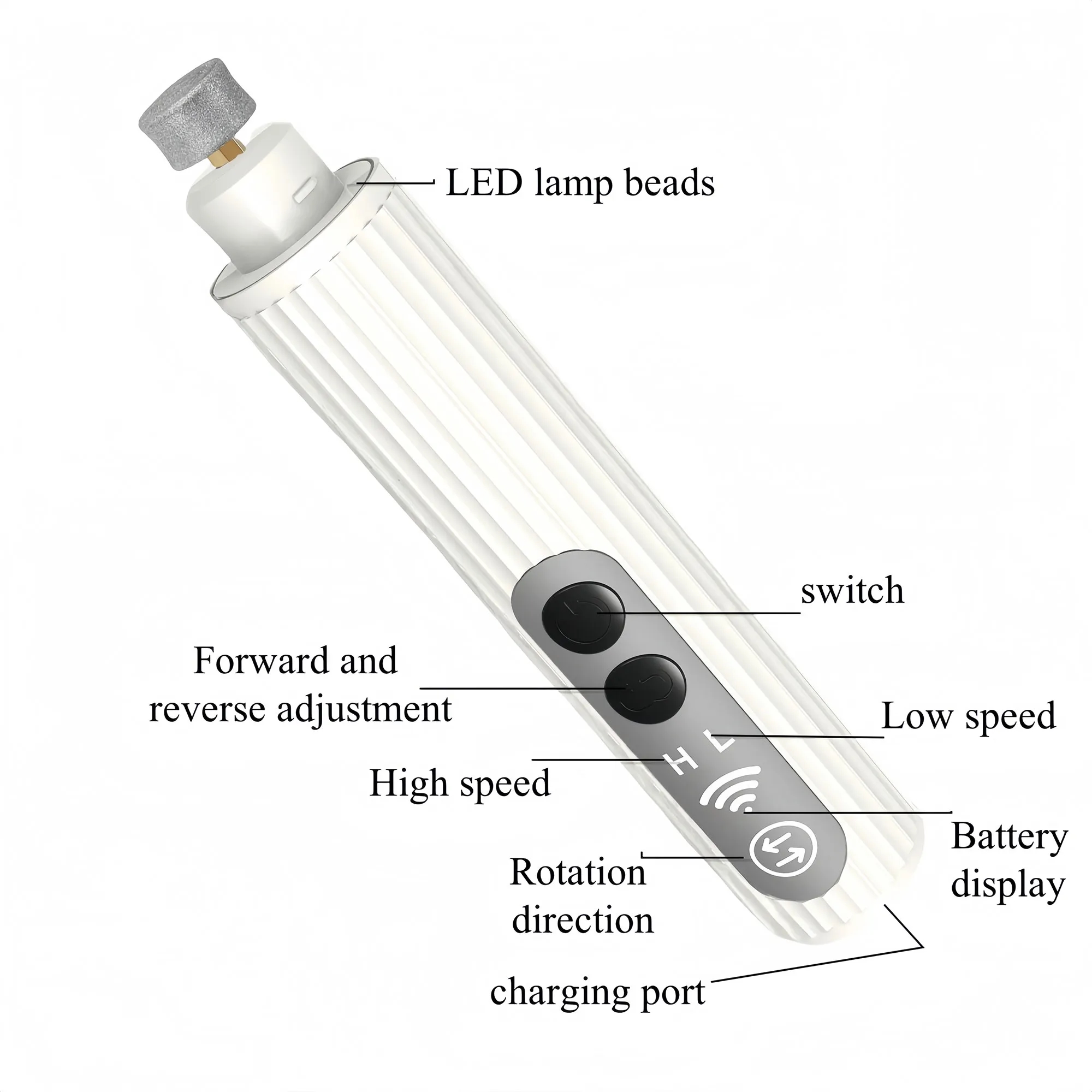 Professional Pet Nail Grinder With LED Light And Type C Port 4