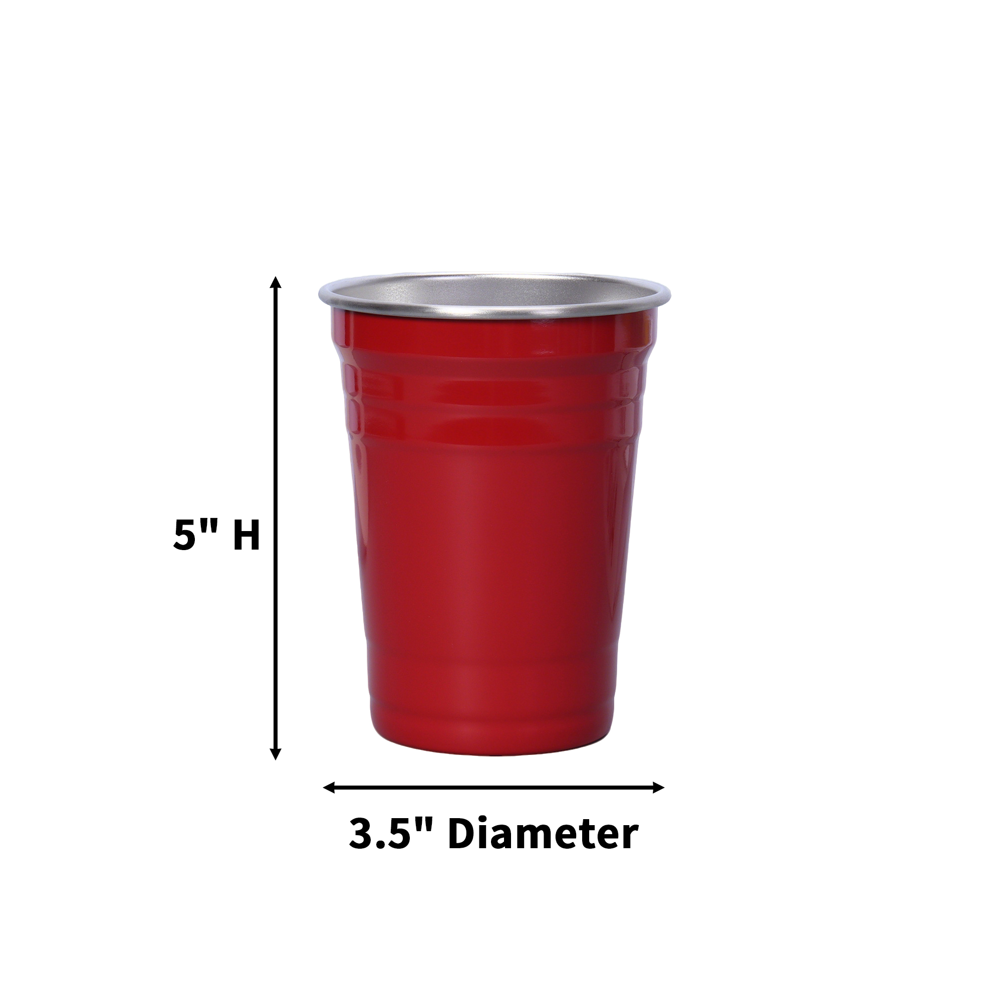 Reusable Stainless Steel Cup 16 Ounce 3.5" Diameter x 5" Height 2