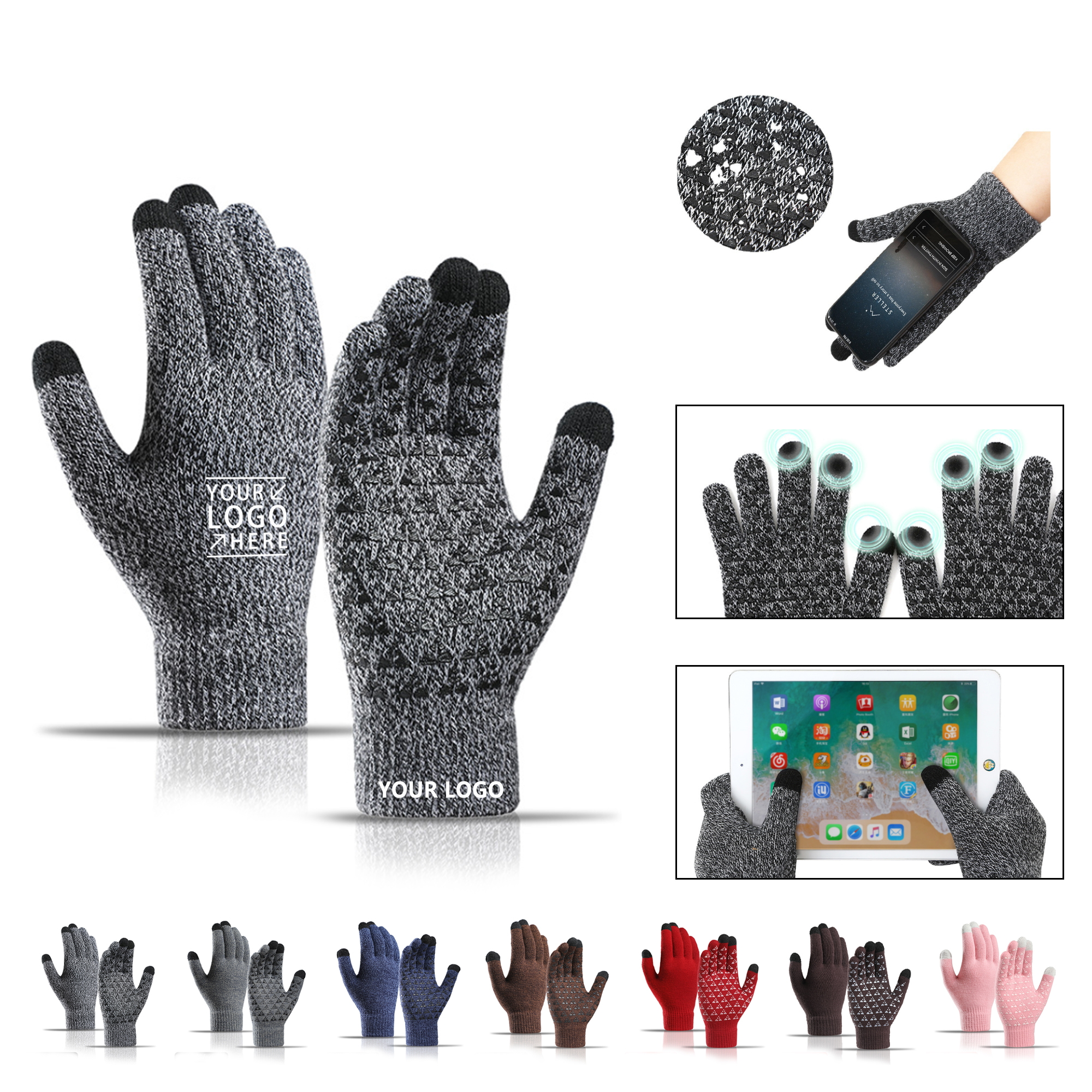 Thick Warm Touch Screen Knitted Gloves 2