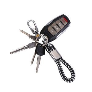 Sophisticated Weaved PU Leather Keychain With Plastic Buckle 18