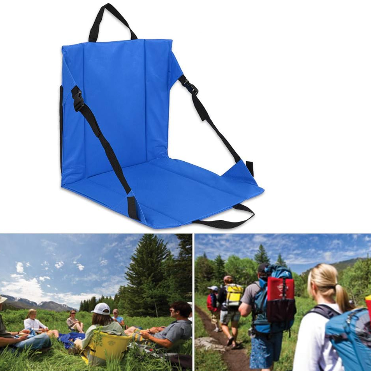 Folding Outdoor Stadium Seat Pad with Adjustable Strap 1