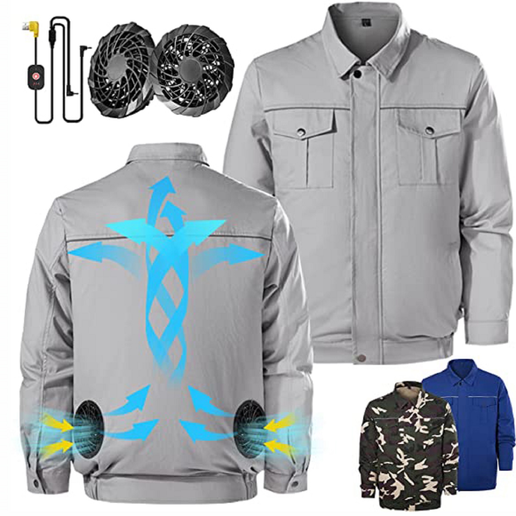 Wearable Cooling Fan Jacket For Working Man Outside 13