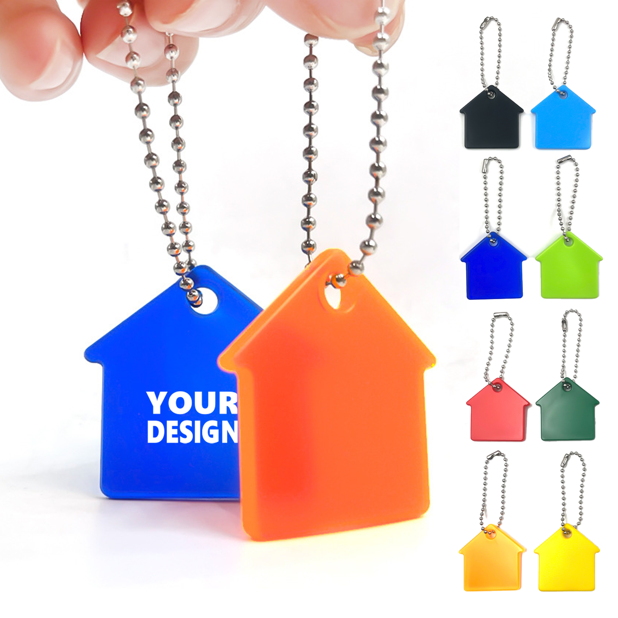 House Shaped Soft PVC Tag Keychain 3