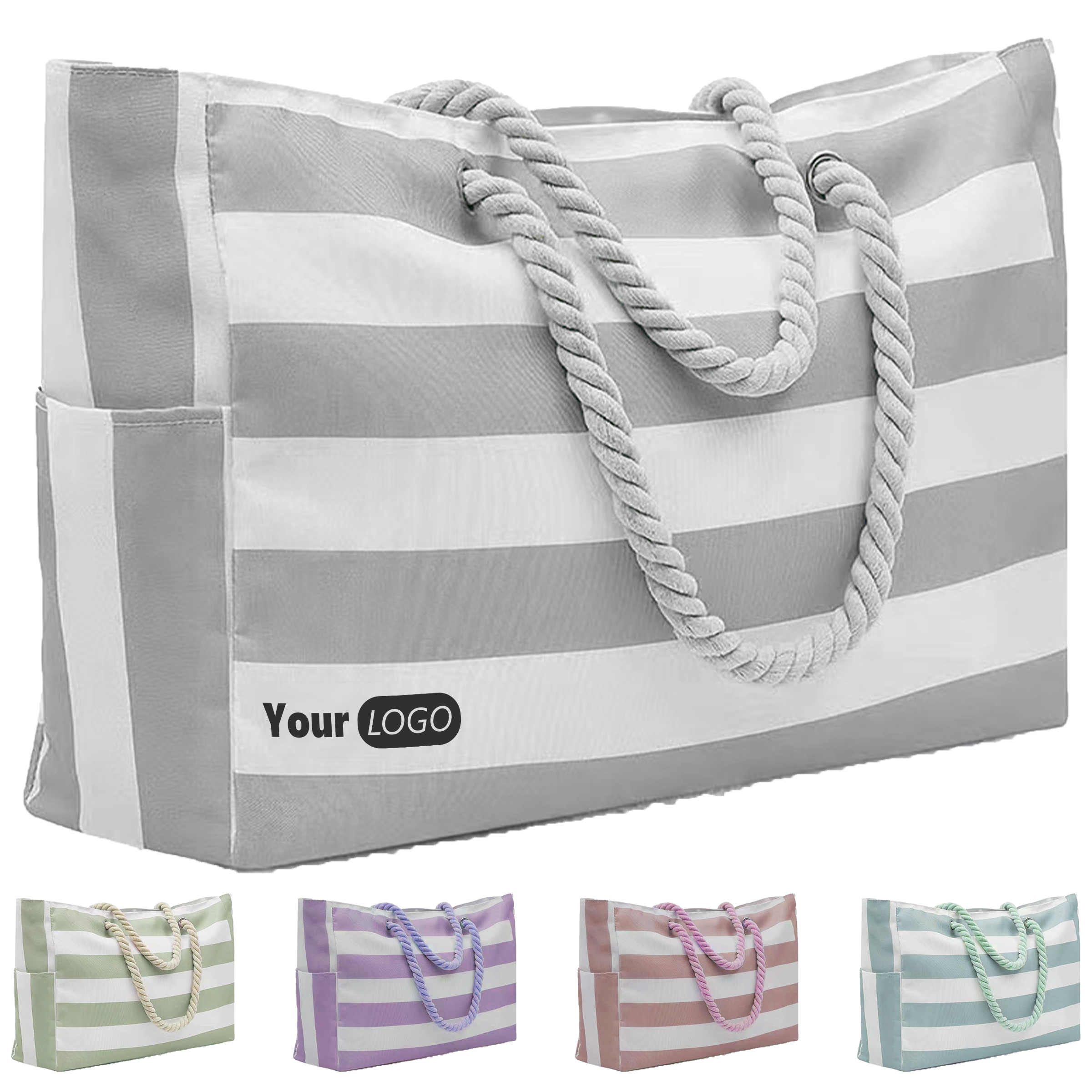 Polyester Stylish Canvas Beach Tote 4