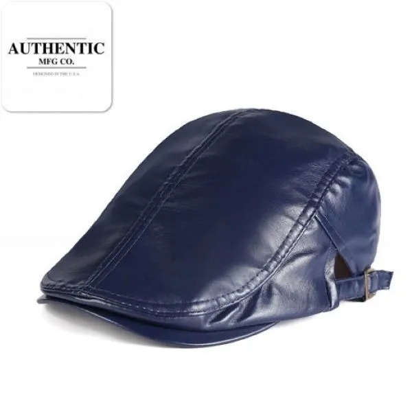 Autumn Winter PU Leather Beret Hat 5