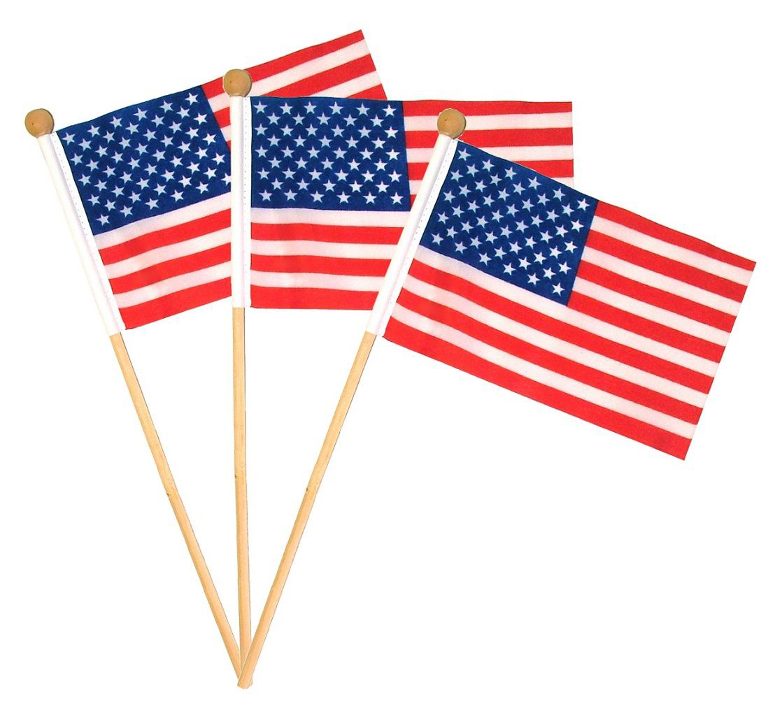 4" x 6" USA Flag With Wooden 10" Pole - USA American US Flag 2