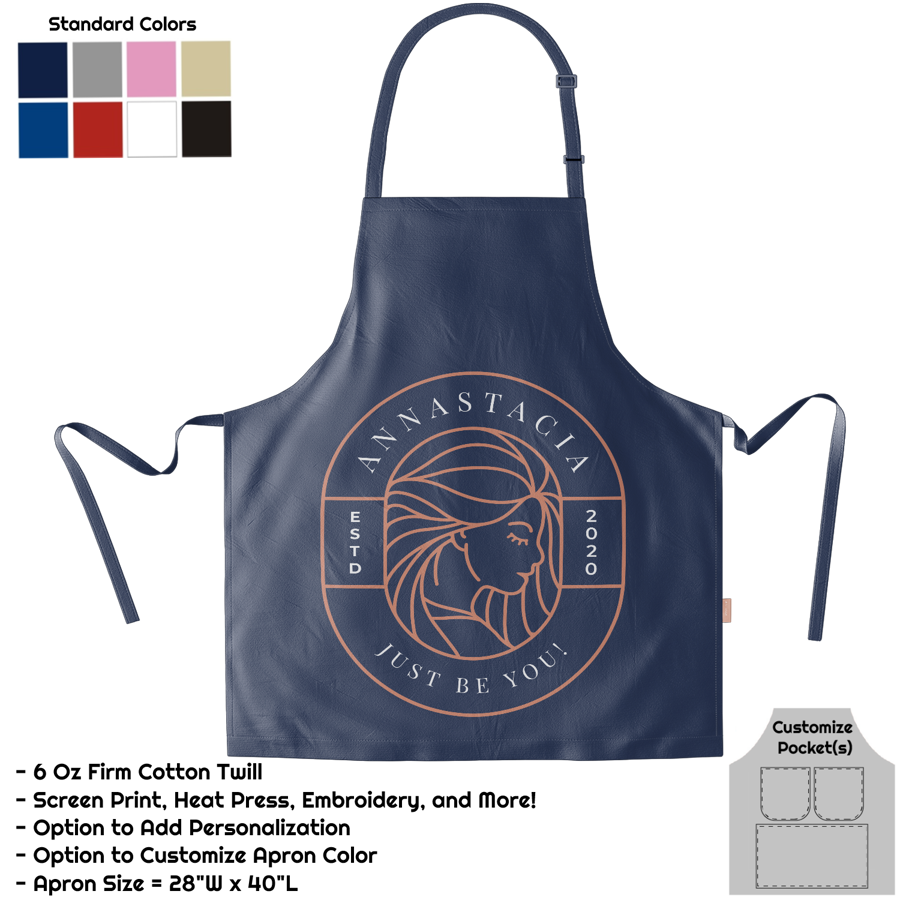 Cotton Twill Bib Apron - 28"W X 40"L