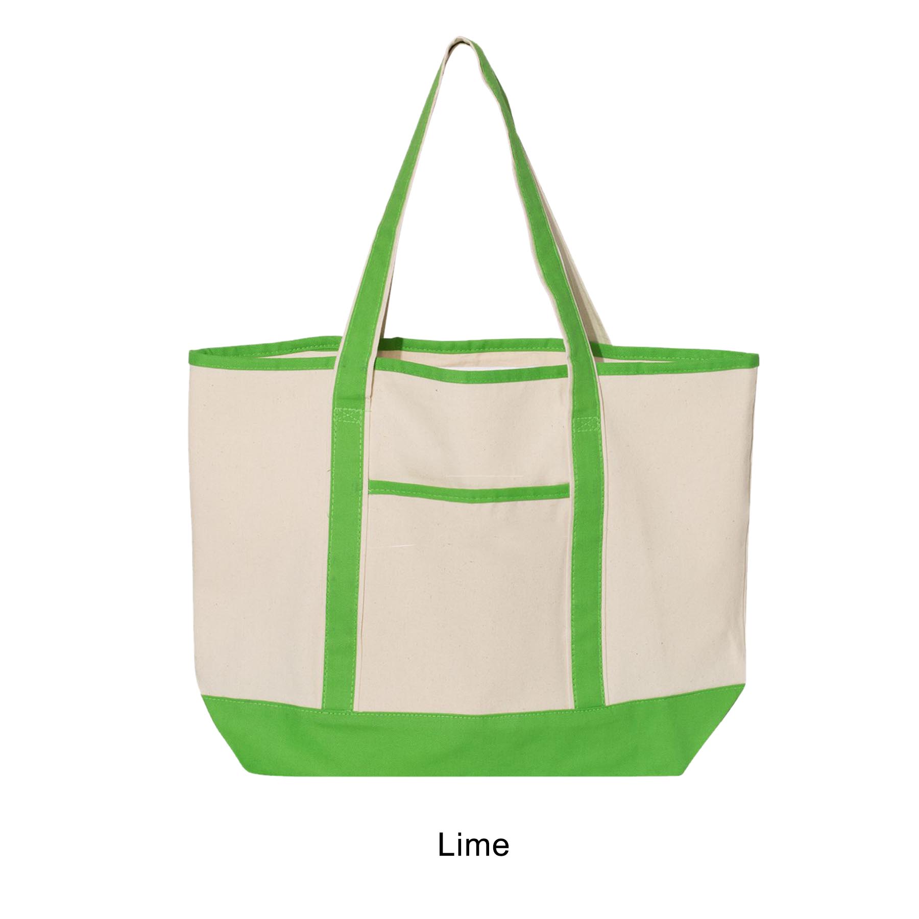 12 oz. Large Heavy Canvas Deluxe Pocket Tote Bag_R115BT 11