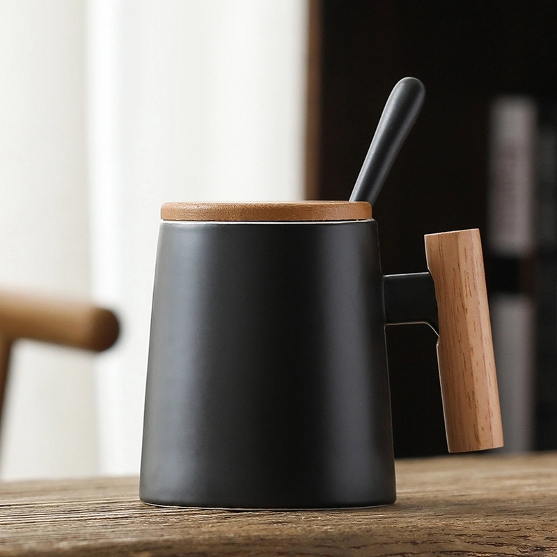 Custom 15 OZ Ceramic with Bamboo Lid and Stir Spoon 5