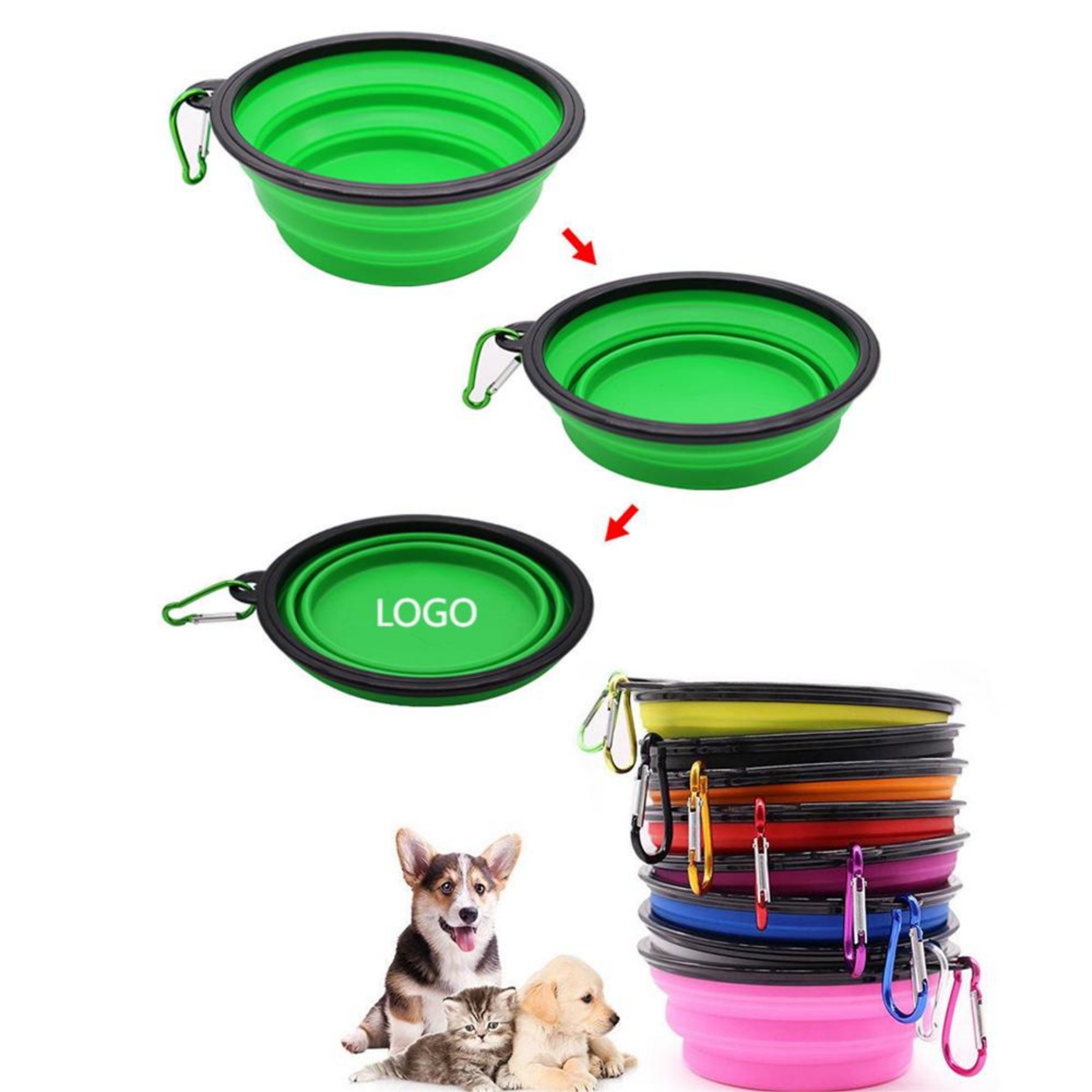 Portable Pet Folding  Bowl With Key Chain 2