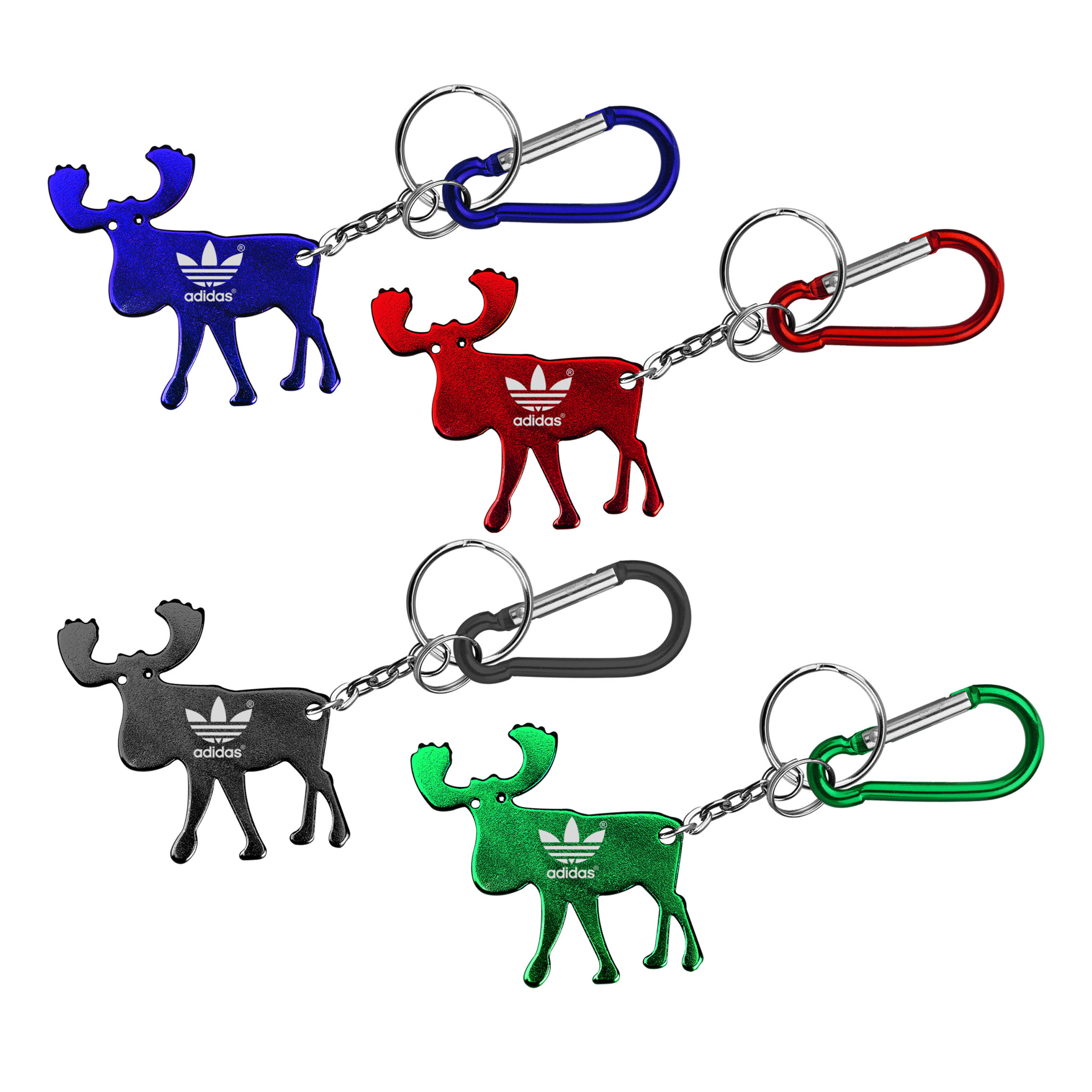 Elk shape bottle opener with key chain and carabiner