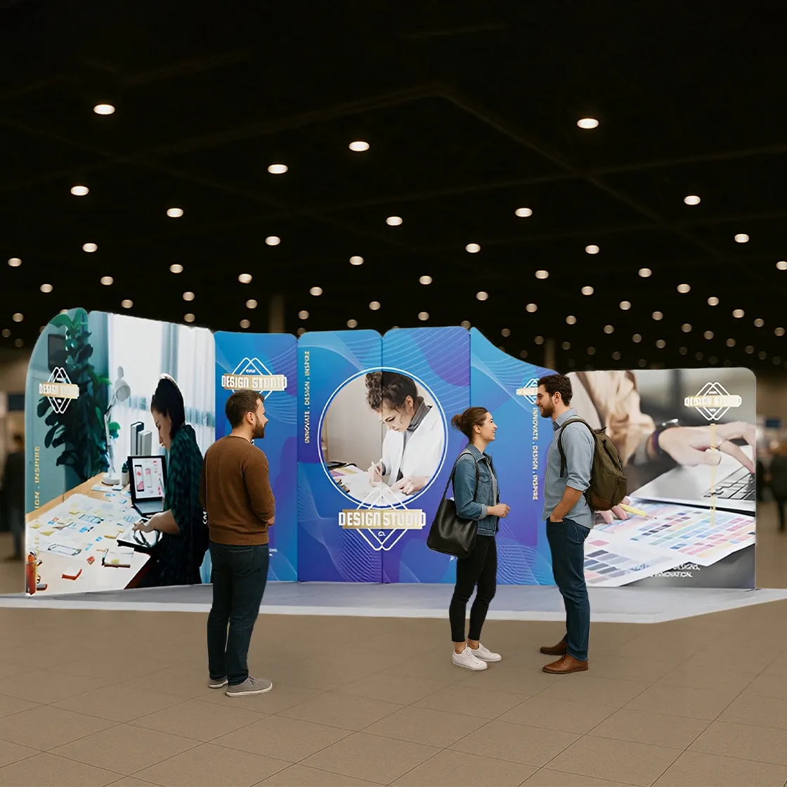 16.4x13ft Magnetic Modular Fabric Displays - L Shape 8