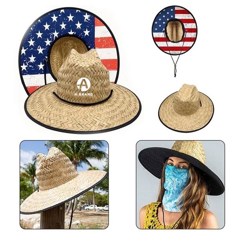 Custom Lifeguard Woven Straw Hat 2