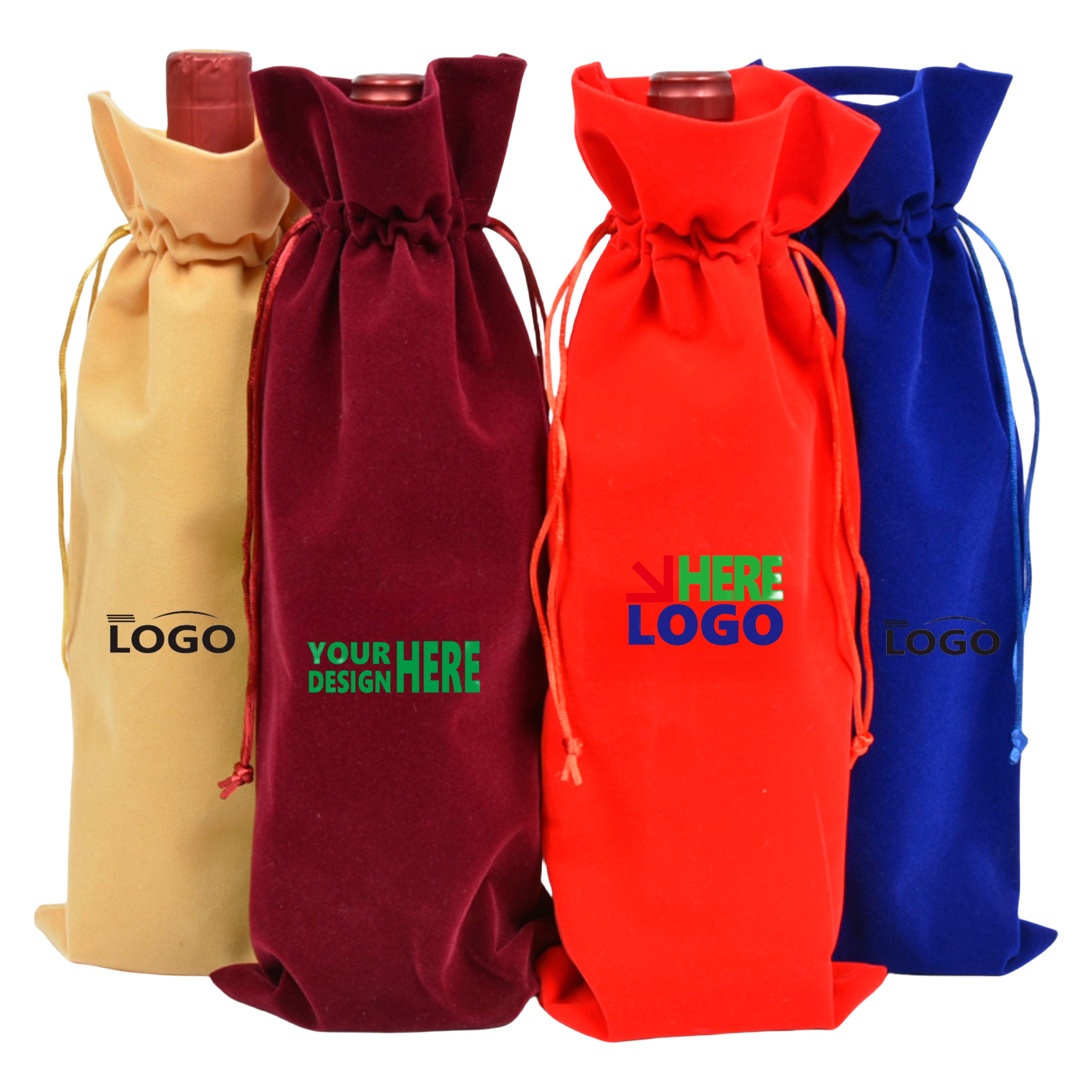 Durable Flannelette Velvet Wine Tote Bags MOQ20 2