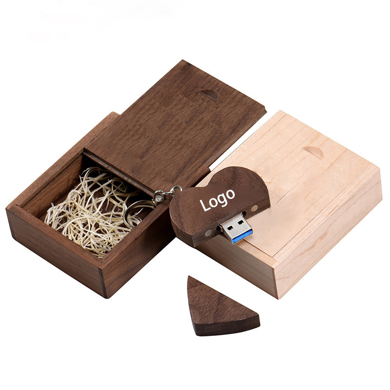 Heart Shape Wooden USB Flash Drive 2
