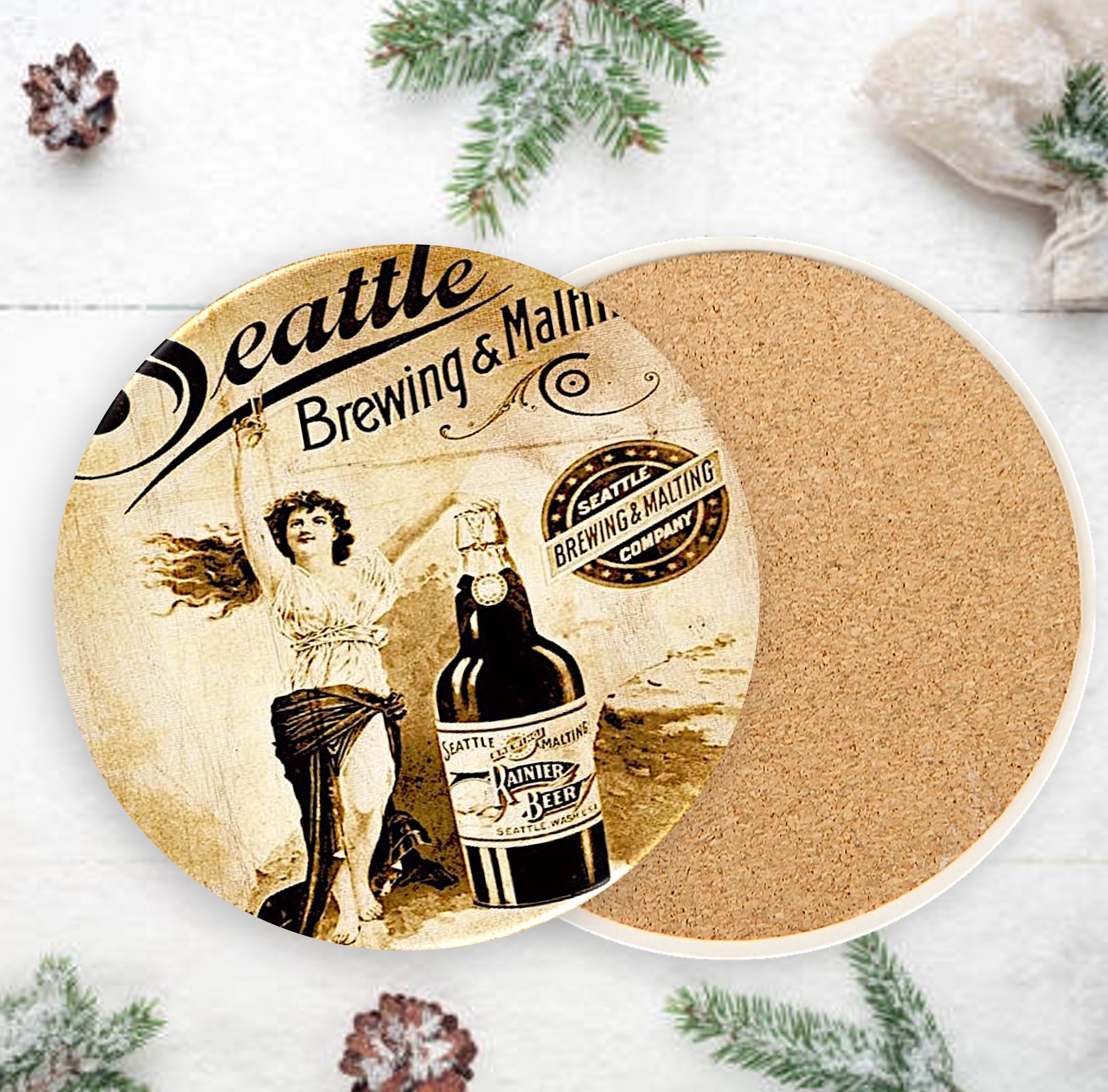 Custom Printed Round Absorbent Stone Coaster - Full Bleed 7