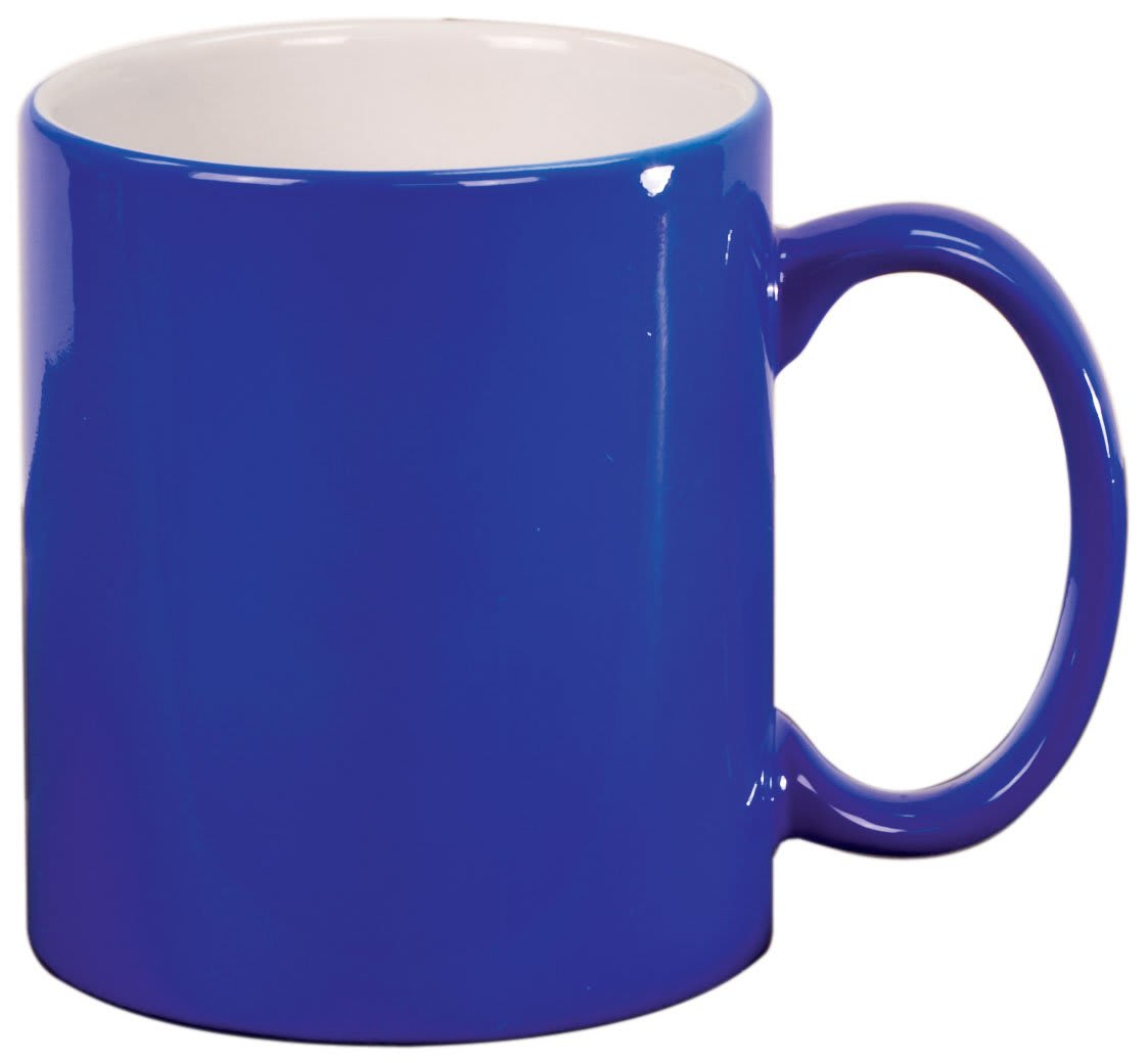 11 oz. Blue Ceramic Round LazerMug 1