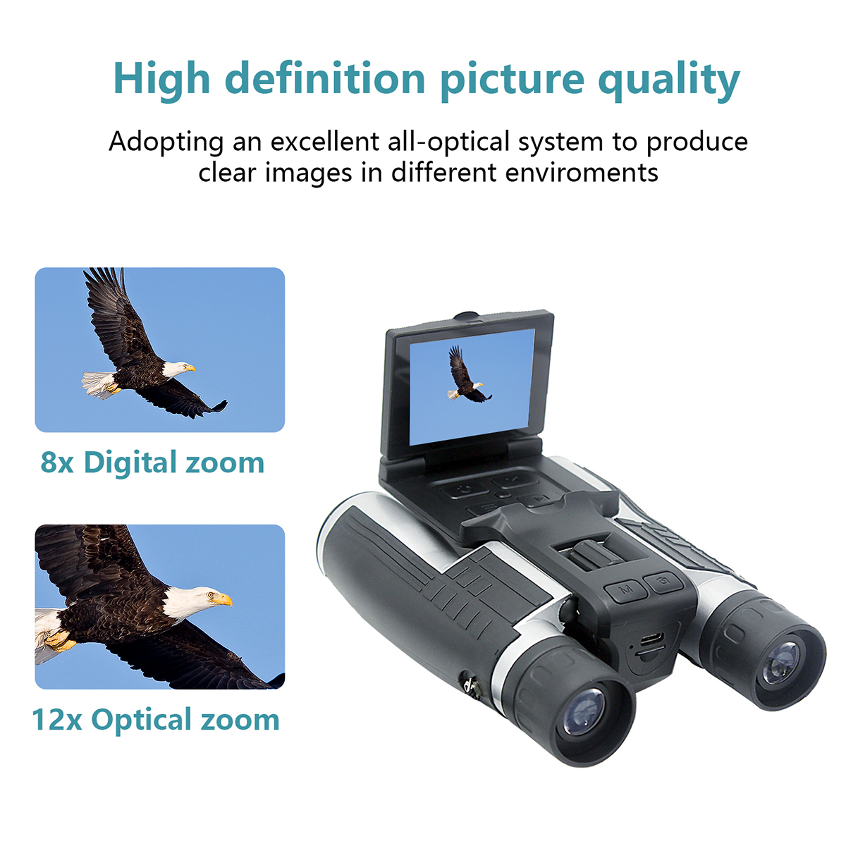 Digital Camera Binoculars with HD Video Recording, 2" LCD Screen 11