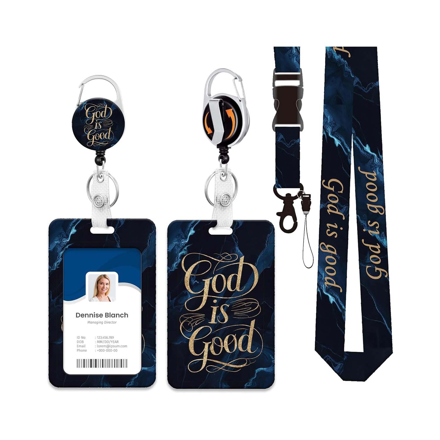 3-in-1 Badge Holder W/ Lanyard & Retractable Reel Clip 5