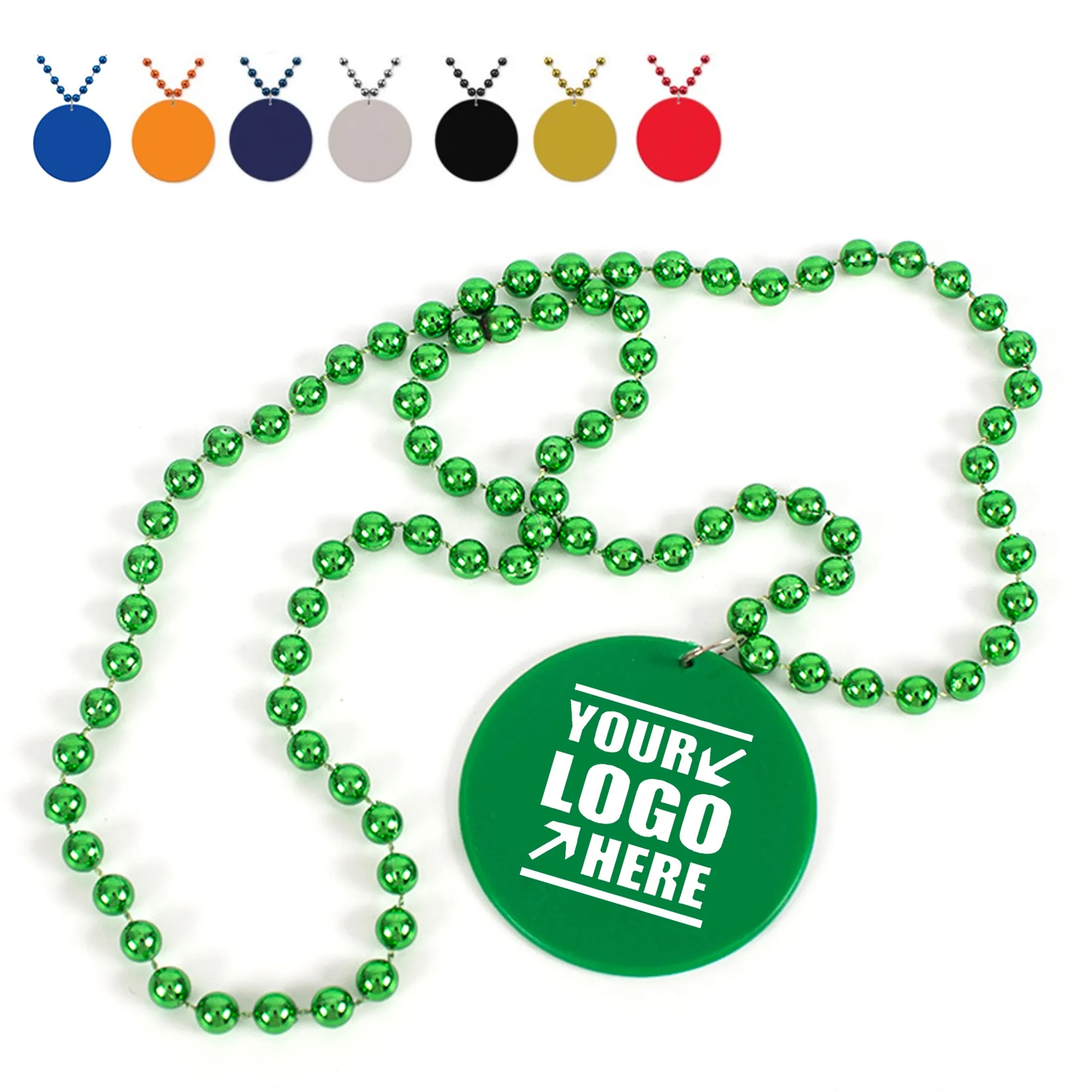 Custom Plastic Beads Necklace With Medallion 2