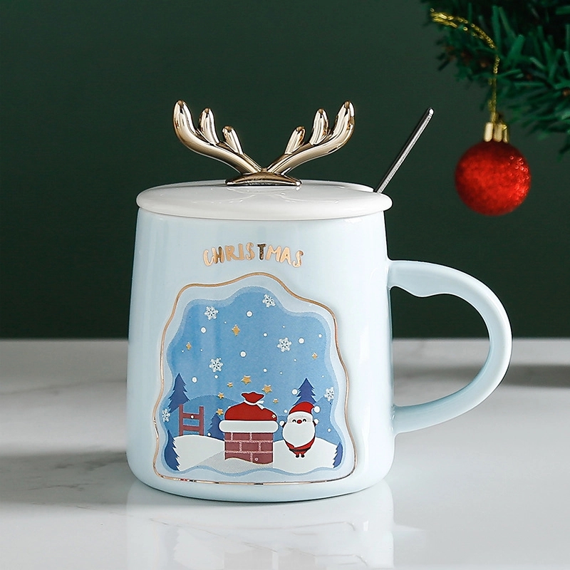 Christmas Antlers Shaped Coffee Ceramic Mug 2